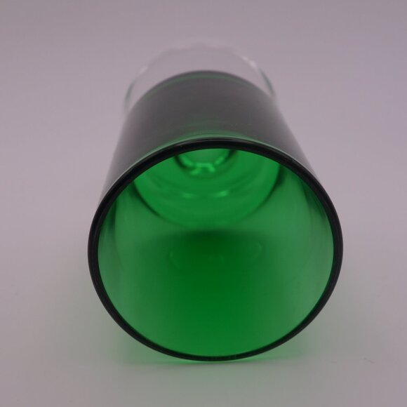 One(1) Green Glass with Circular Stem Base France - Picture 12 of 14